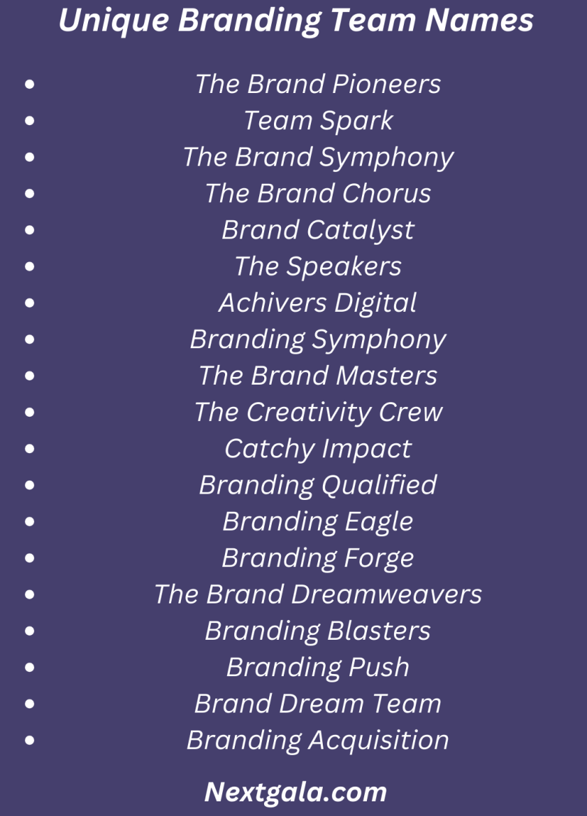 Branding Team Names