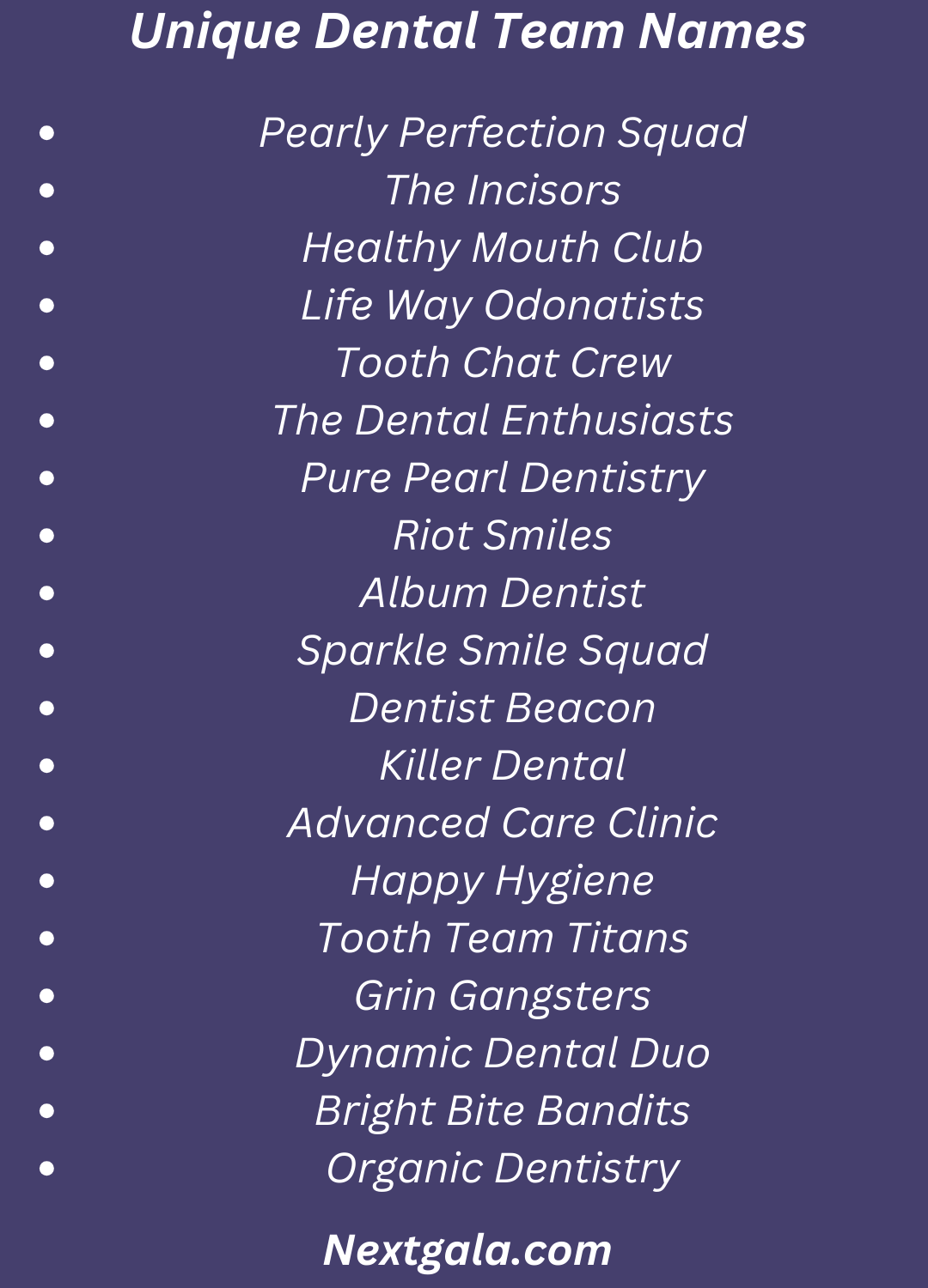 Dental Team Names