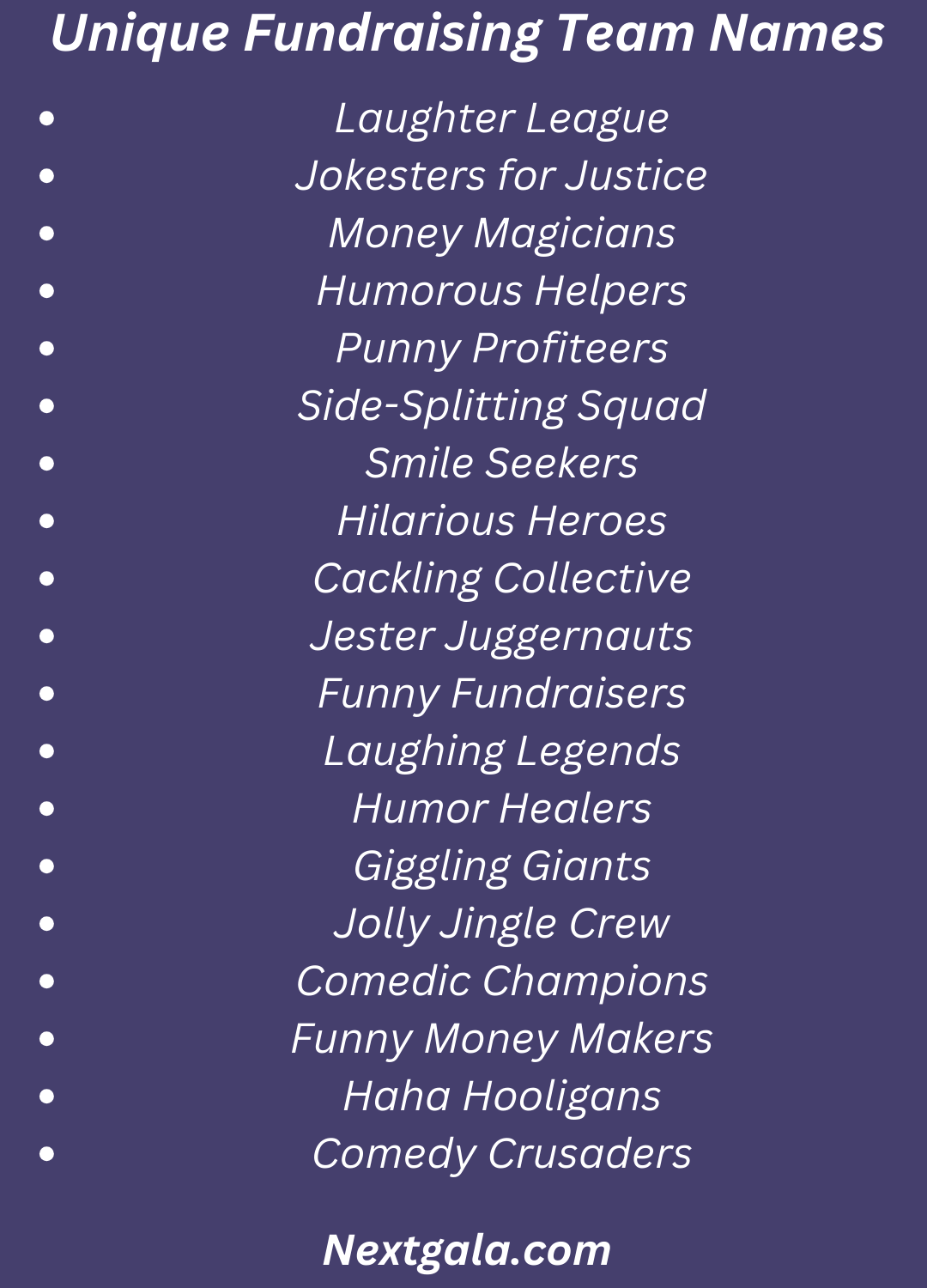 Unique Fundraising Team Names