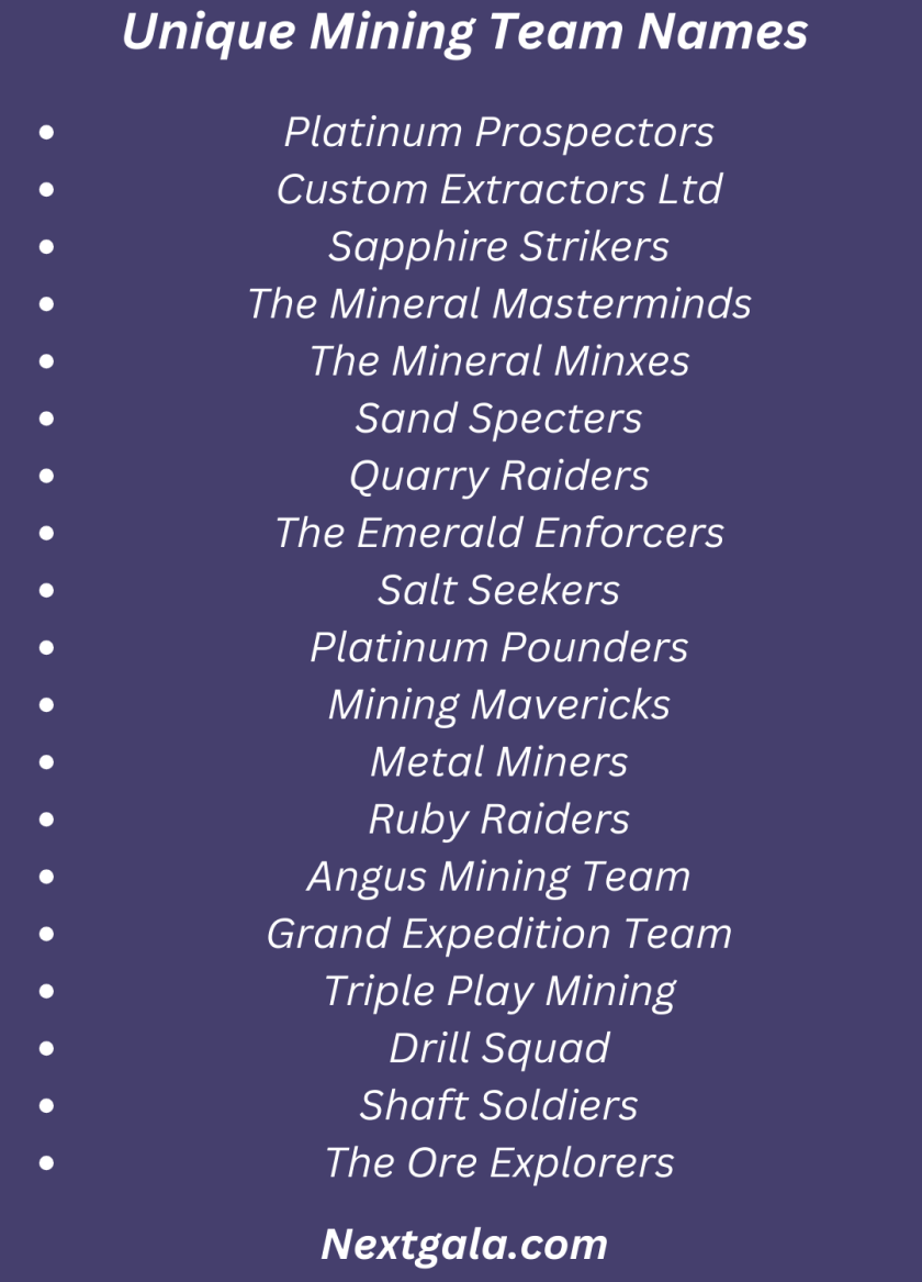 Mining Team Names