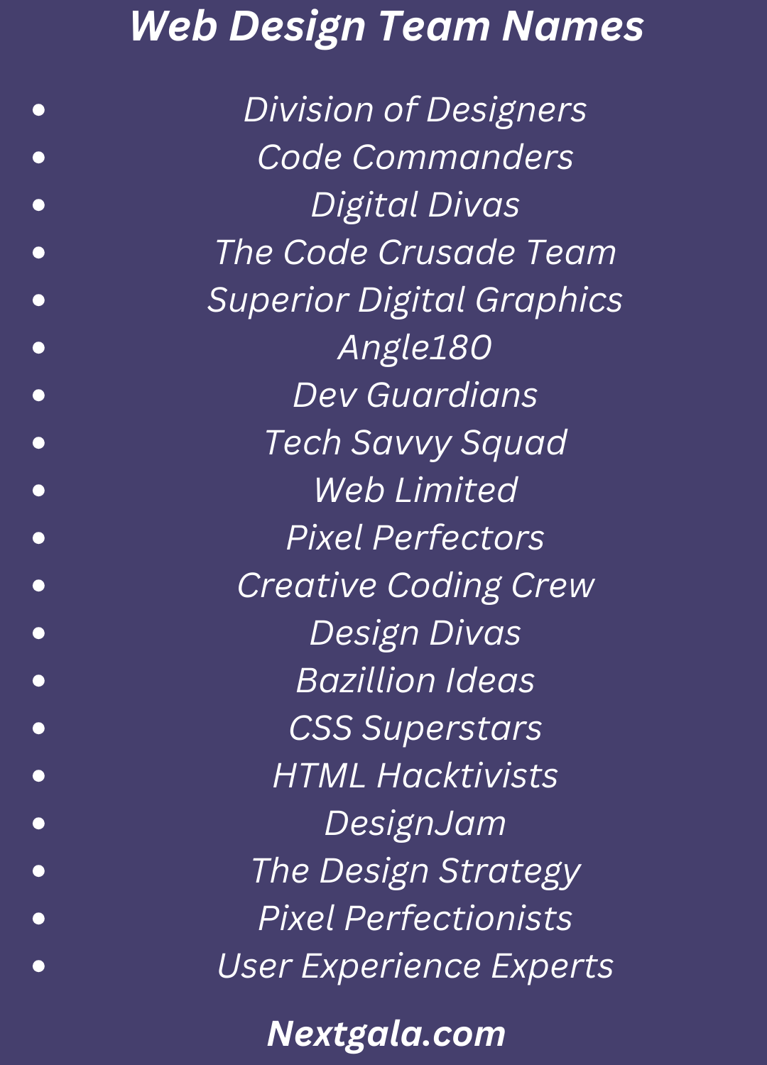 Web Design Team Names
