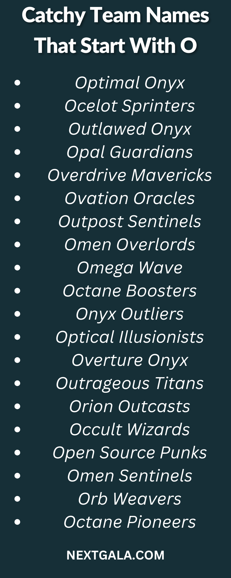 Team Names That Start With O
