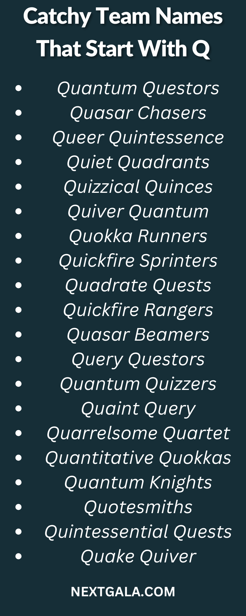 Team Names That Start With Q