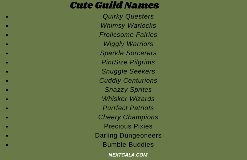Cute Guild Names