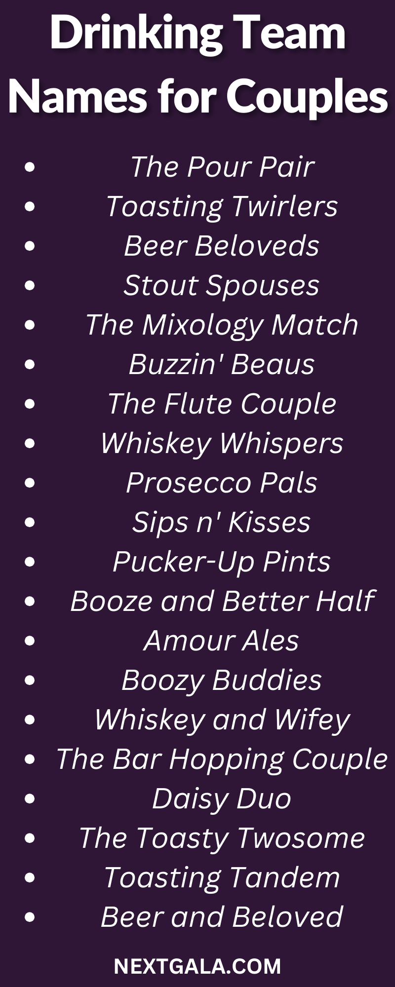 Drinking Team Names for Couples