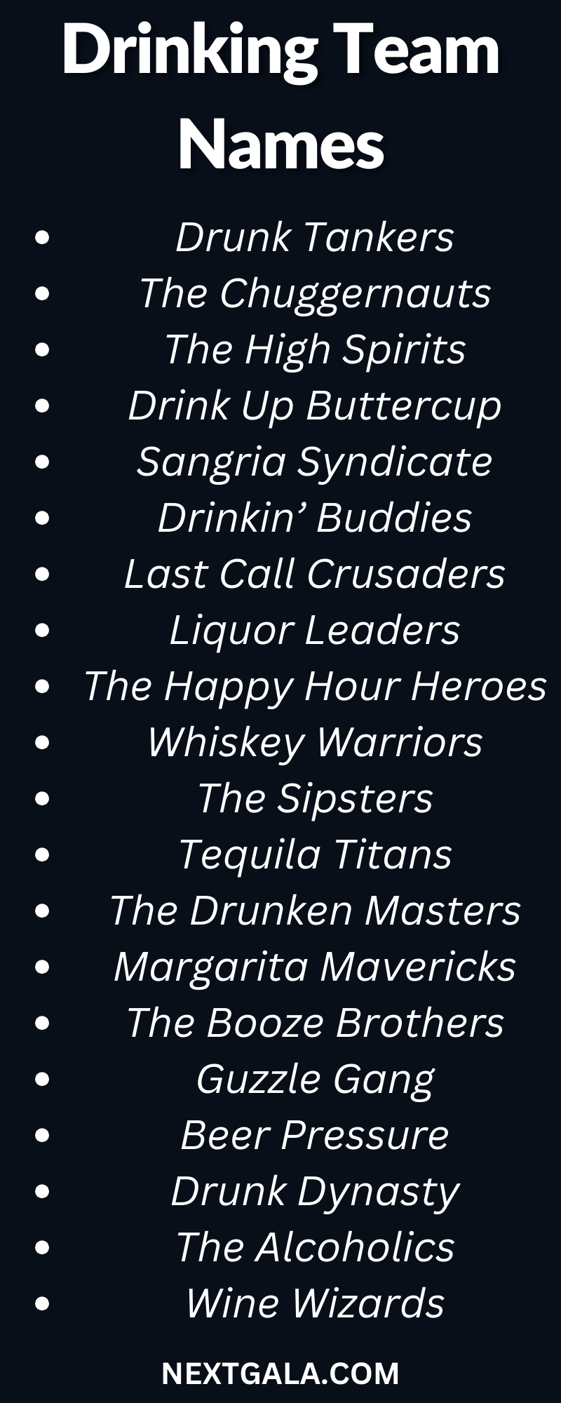 Drinking Team Names