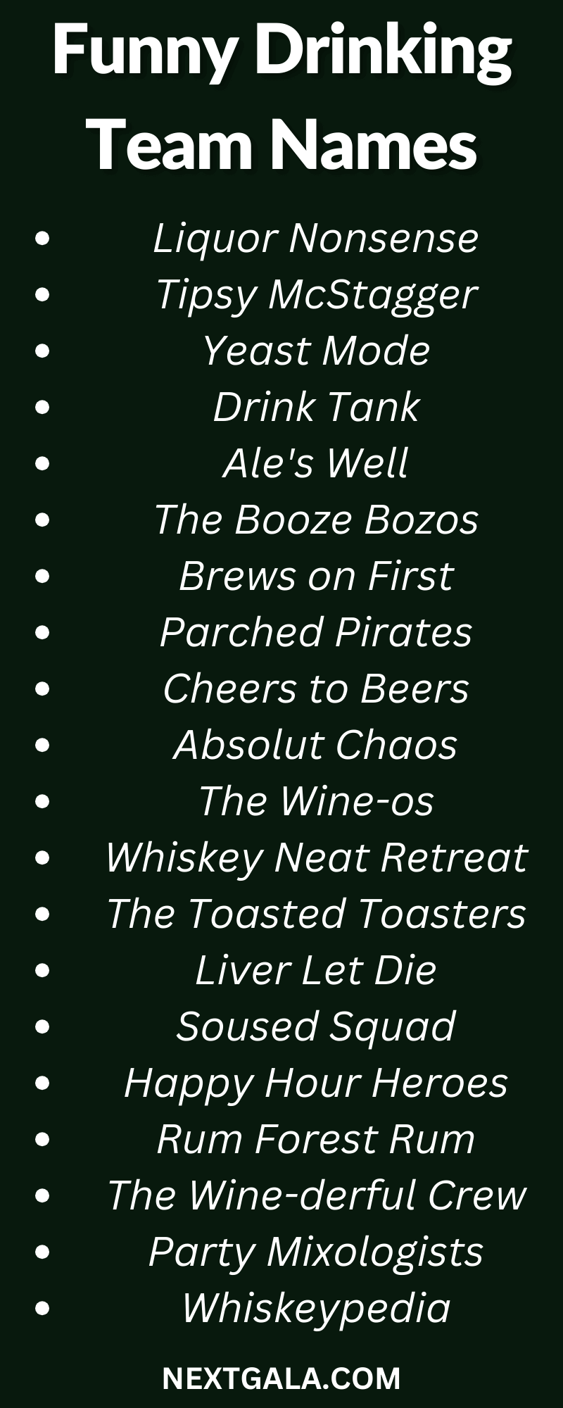 Funny Drinking Team Names
