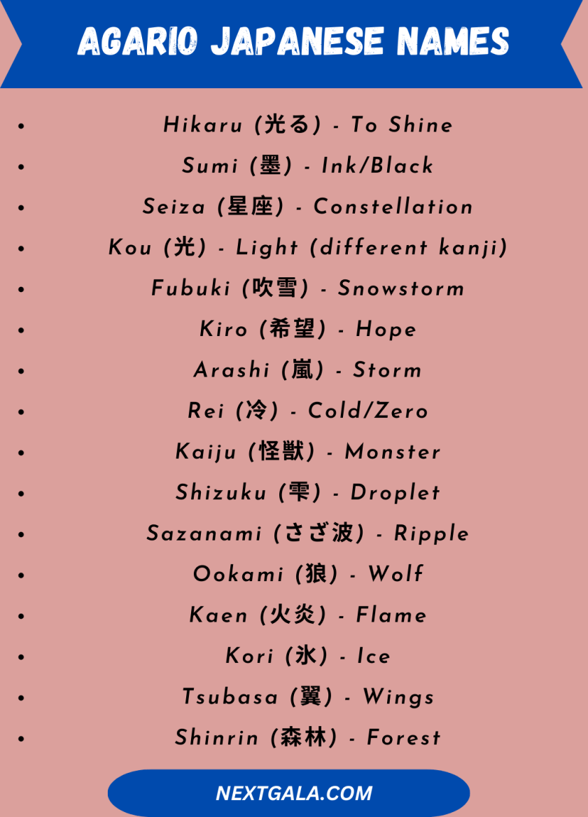 Agario Japanese Names