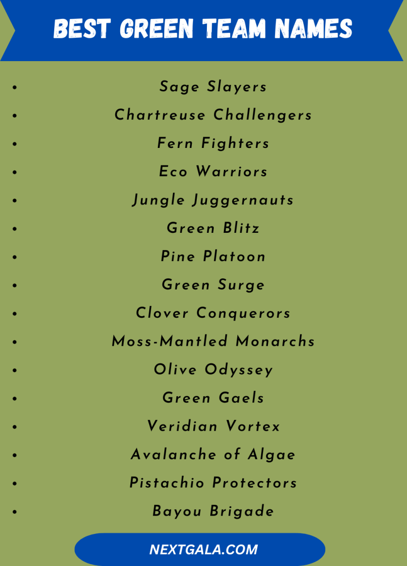 Best Green Team Names