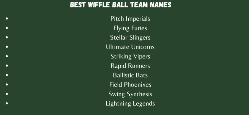 Best Wiffle Ball Team Names
