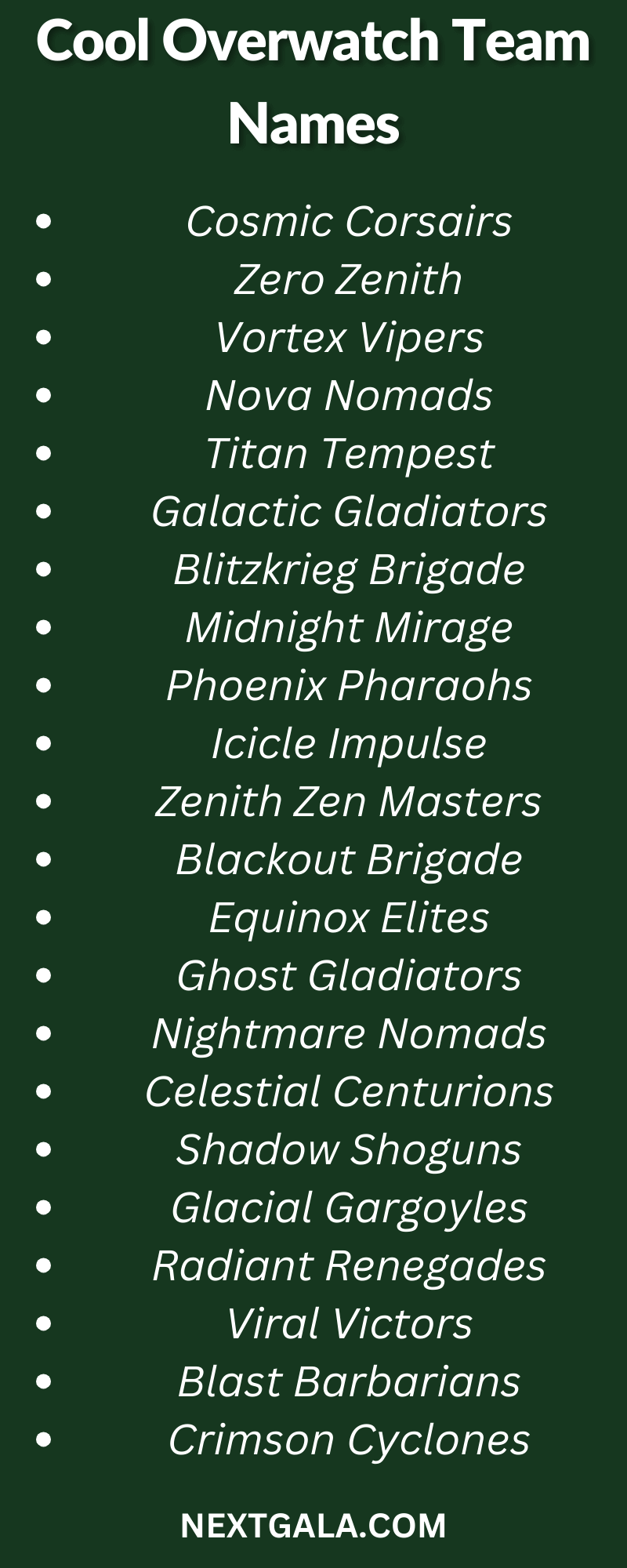 Cool Overwatch Team Names