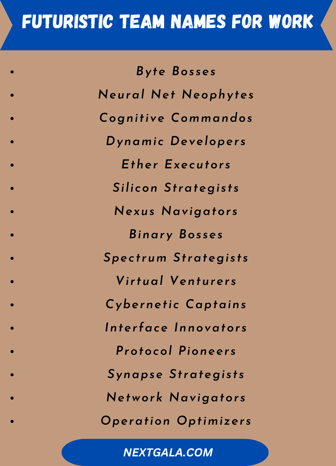 Futuristic Team Names for Work