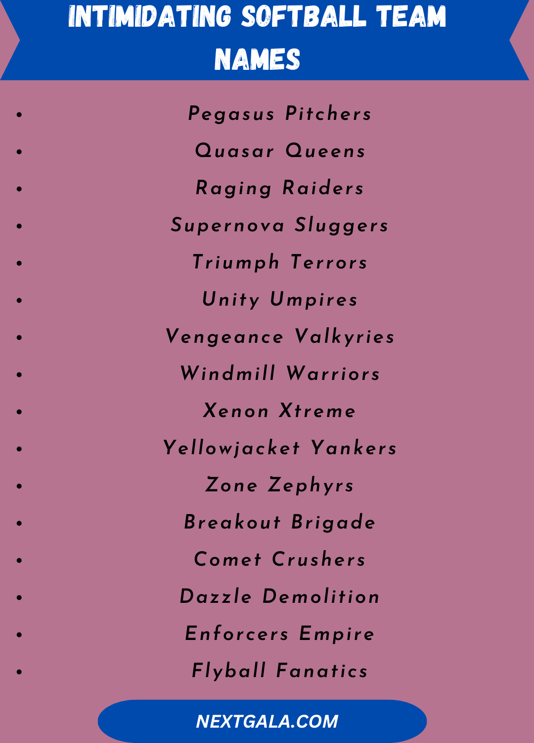 Intimidating Softball Team Names