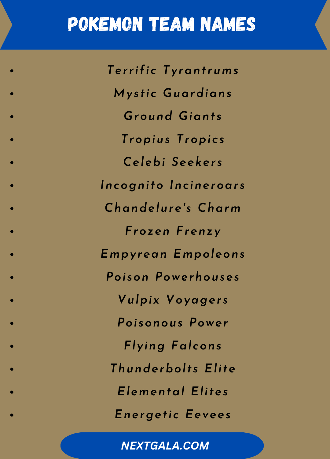 Pokemon Team Names