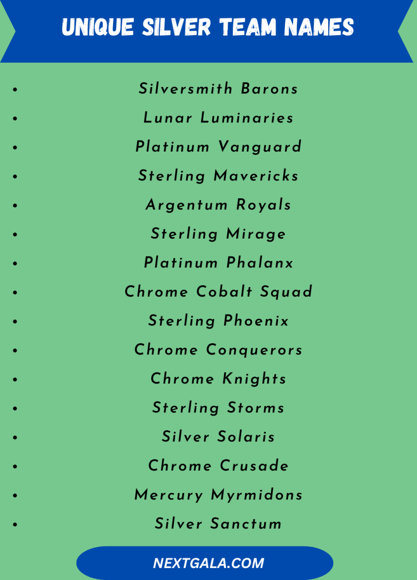 Unique Silver Team Names