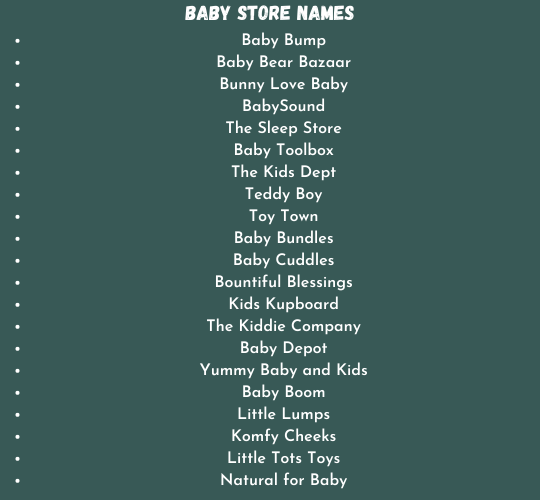 Baby Store Names