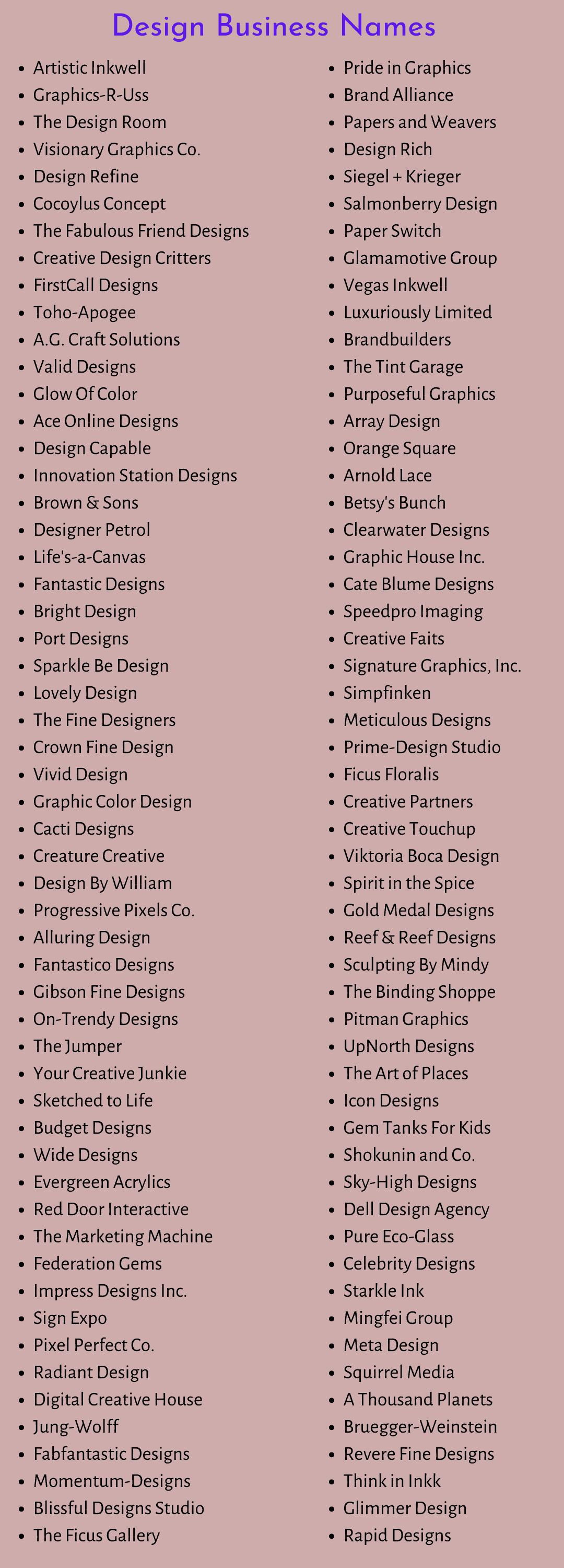 Design Business Names