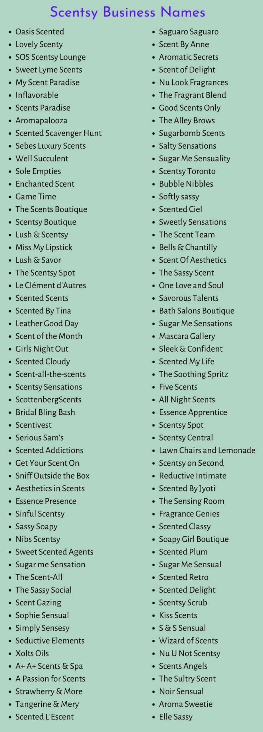 Scentsy Business Names