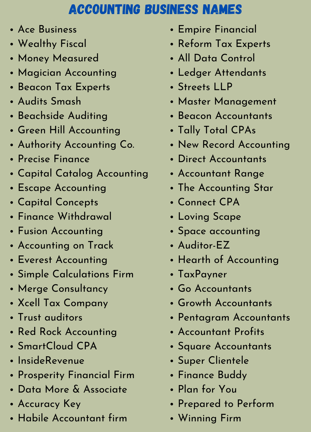 Accounting Business Names