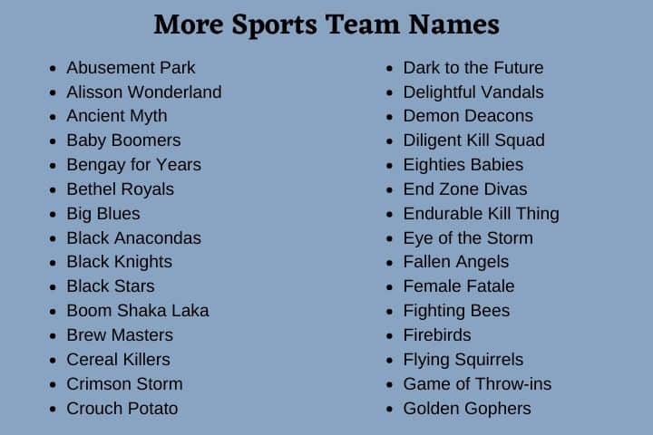 Sports Team Names