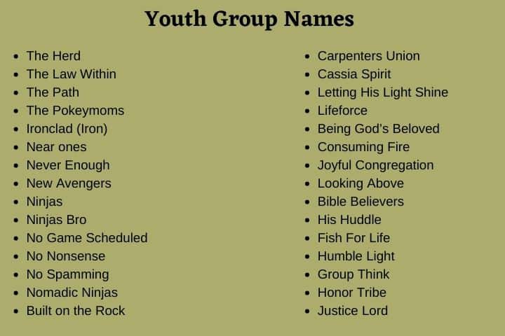 Youth Group Names