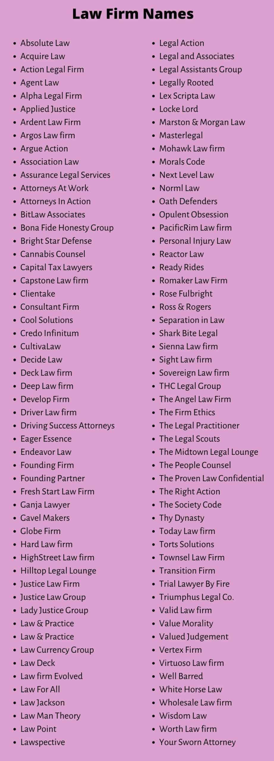 Law Firm Names