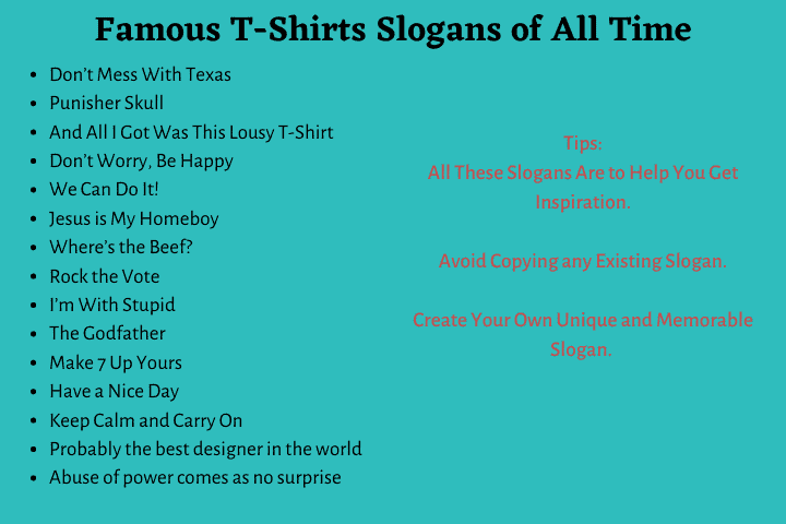 T-Shirts Slogans