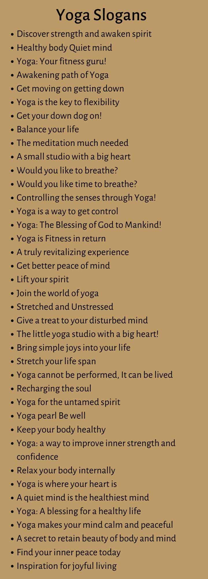 Yoga Slogans