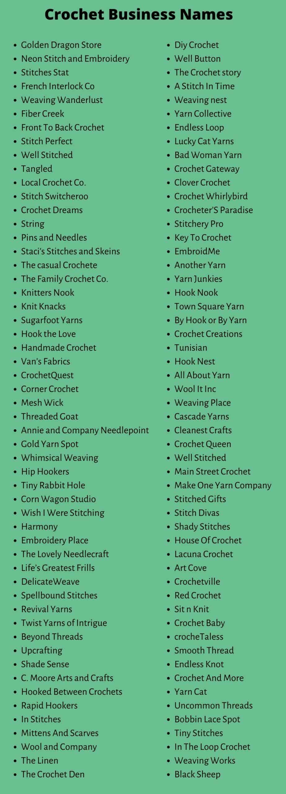 Crochet Business Names