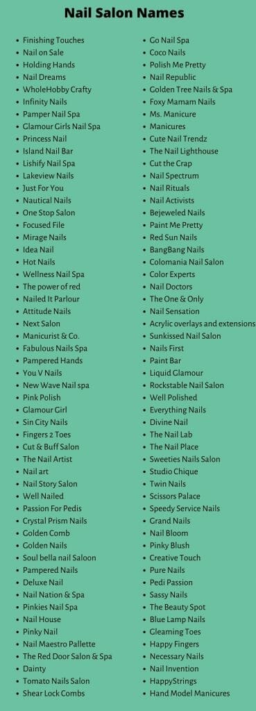 700+ Catchy & Funny Nail Salon Names Ideas (Useful Guide)