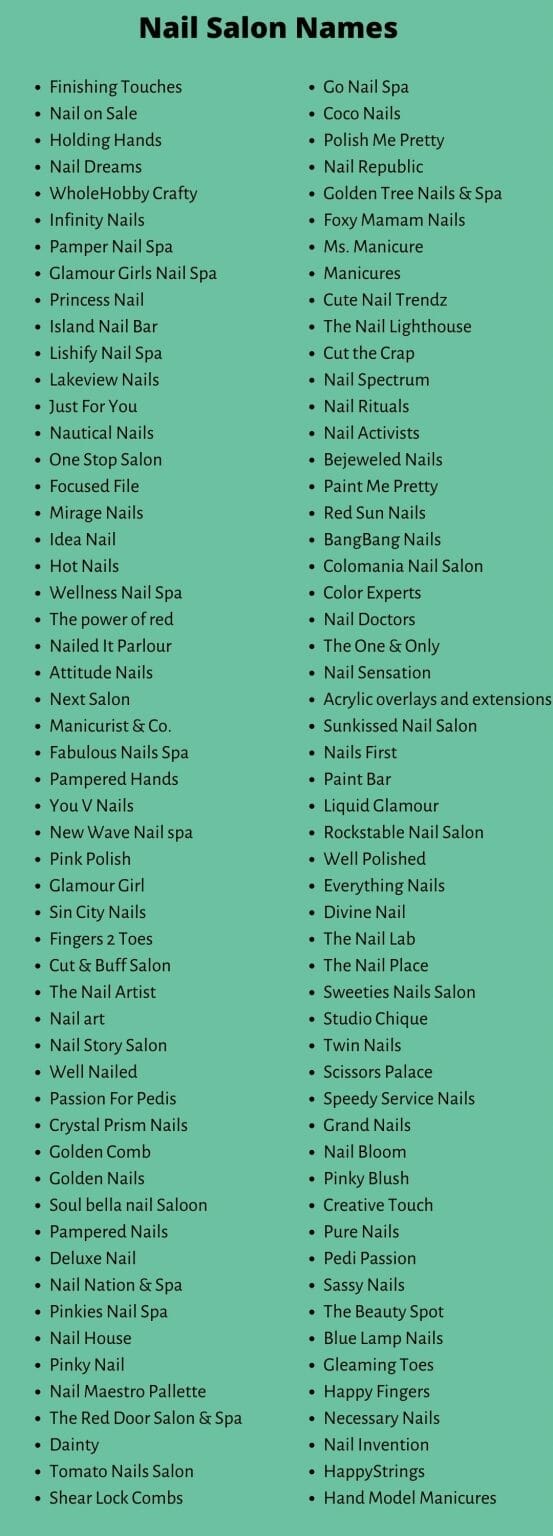 700+ Catchy & Funny Nail Salon Names Ideas (Useful Guide)