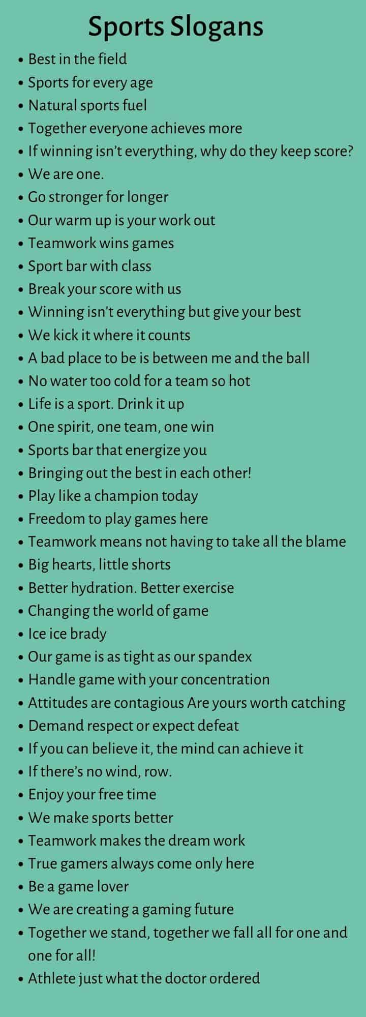 Sports Slogans