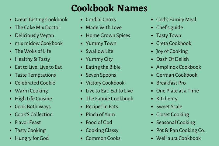 Cookbook Names