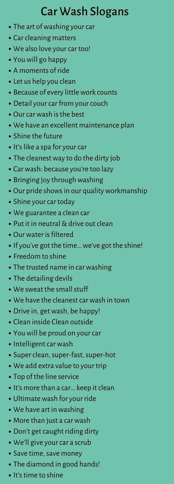 Car Wash Slogans