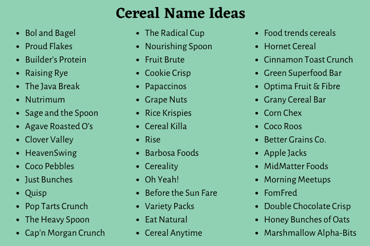 Cereal Names