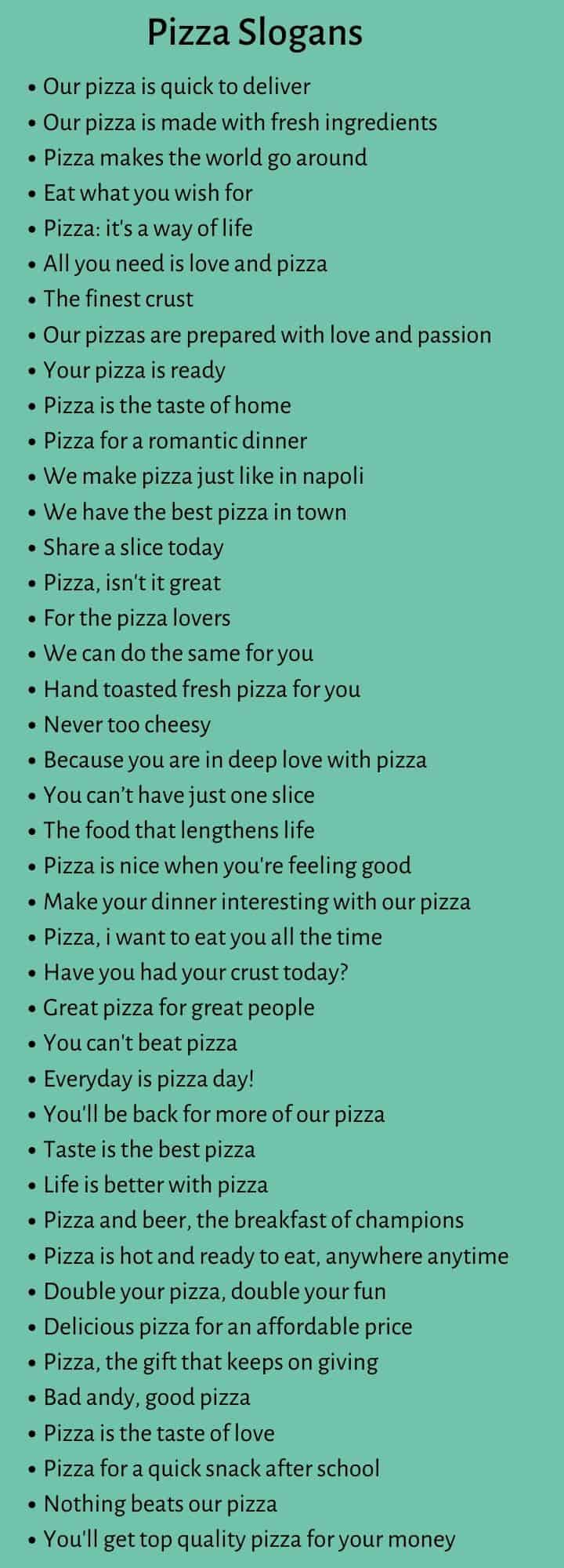 Pizza Slogans