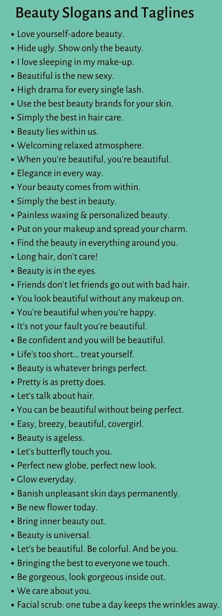 Beauty Slogans