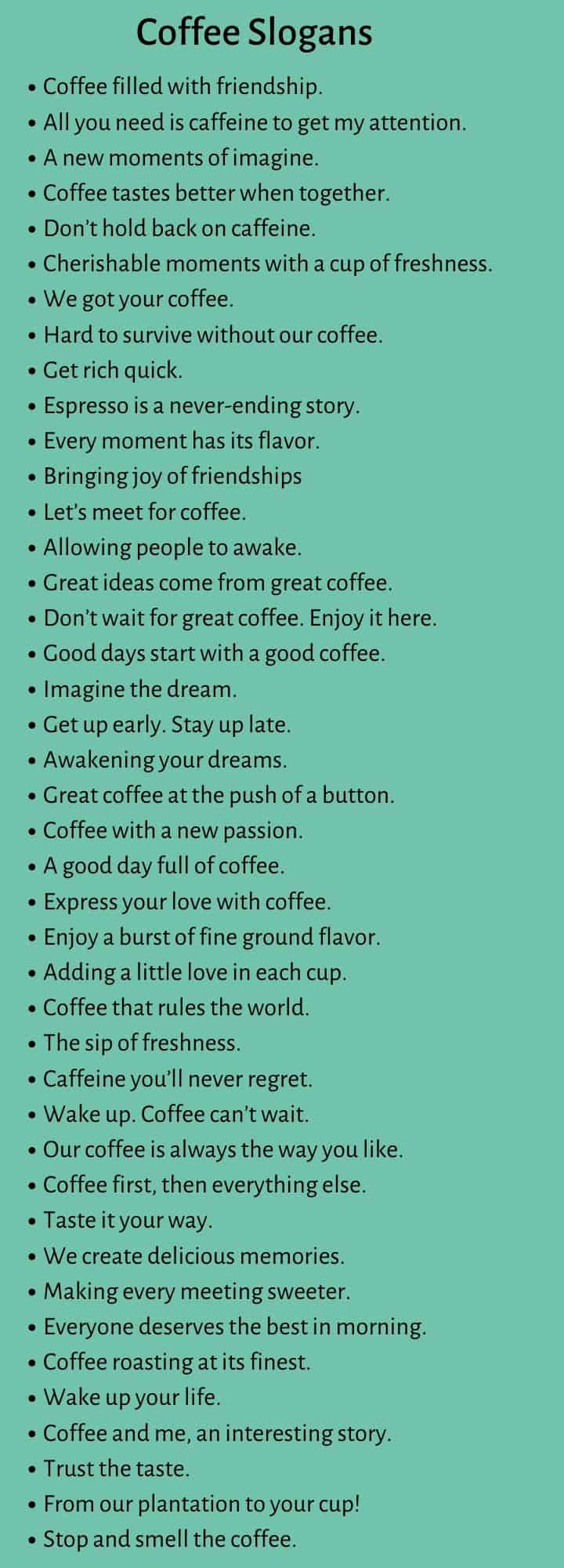 Coffee Slogans