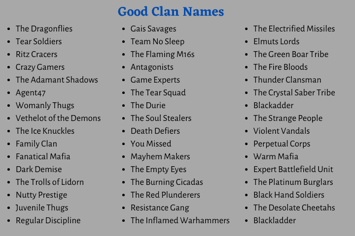 unique guild names