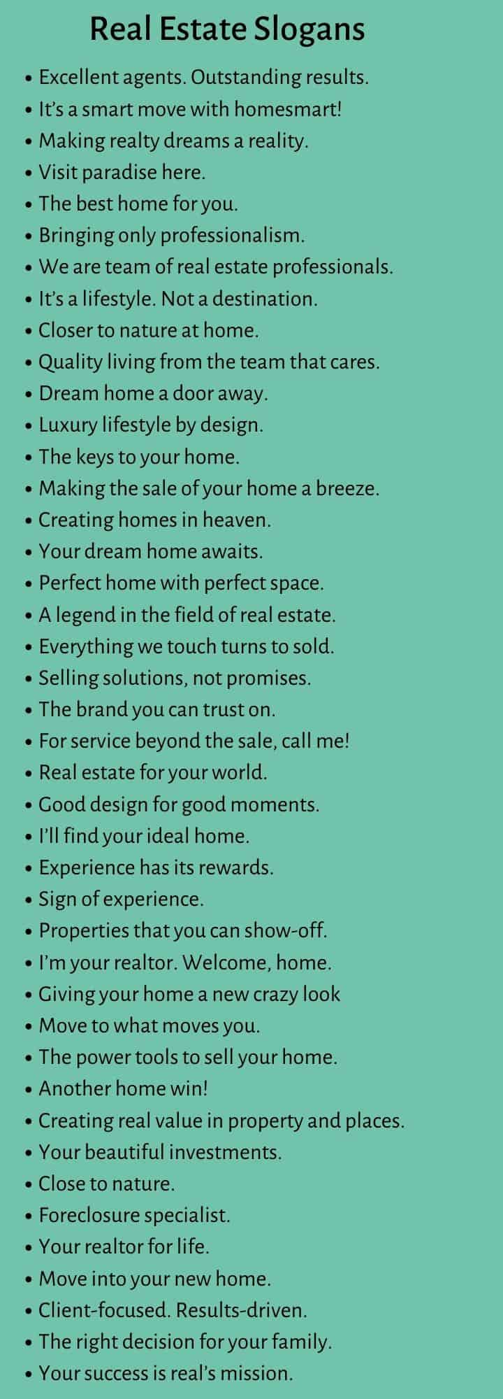 Real Estate Slogans