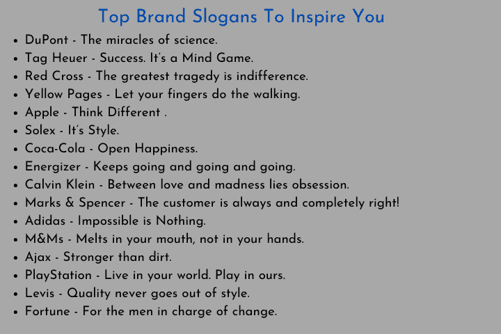 Top Brand Slogans