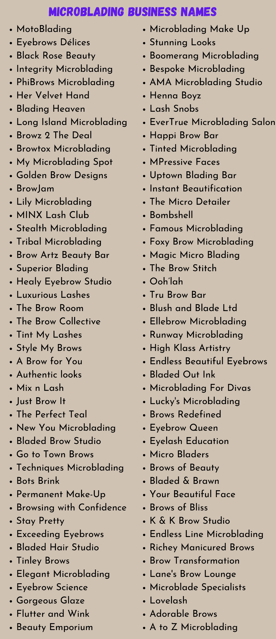 Microblading Business Names