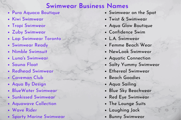 Swimwear Business Names