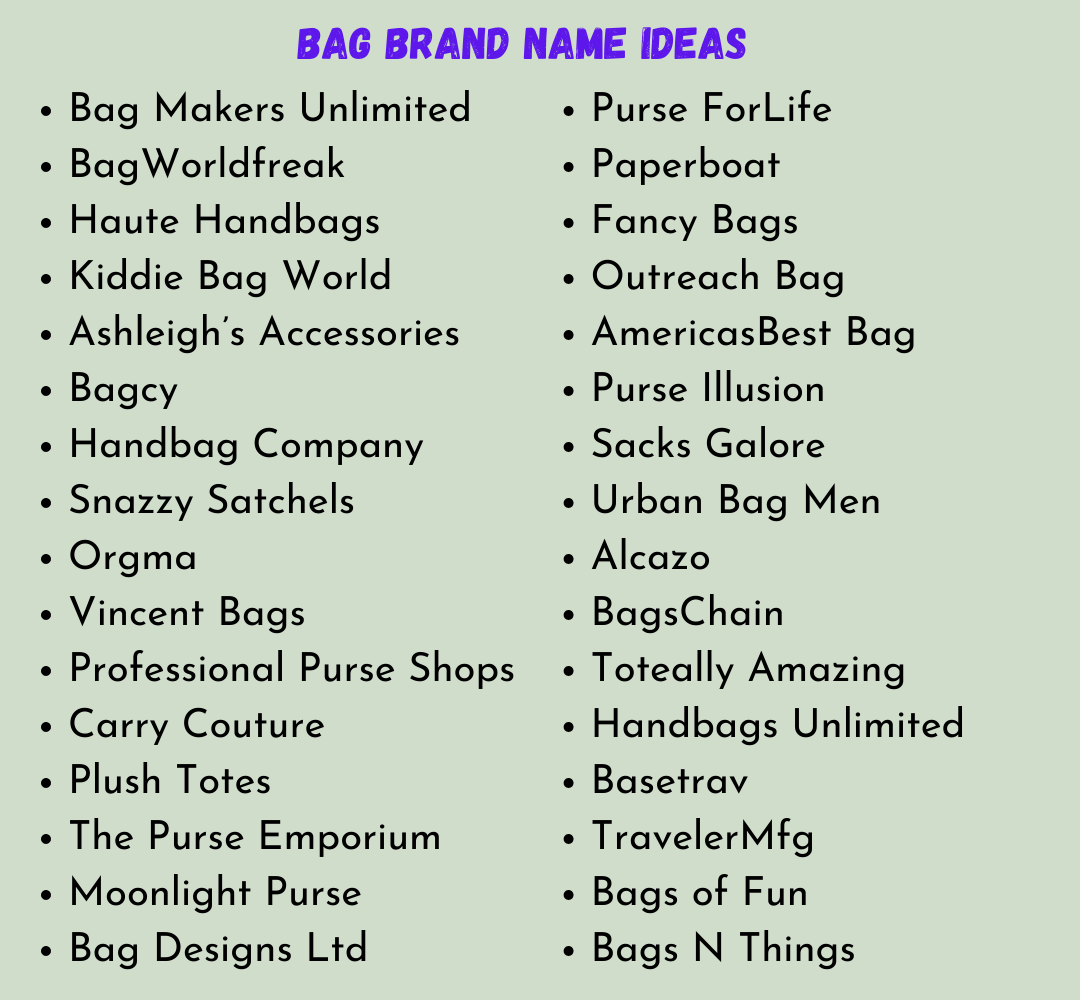 Bag Brand Names