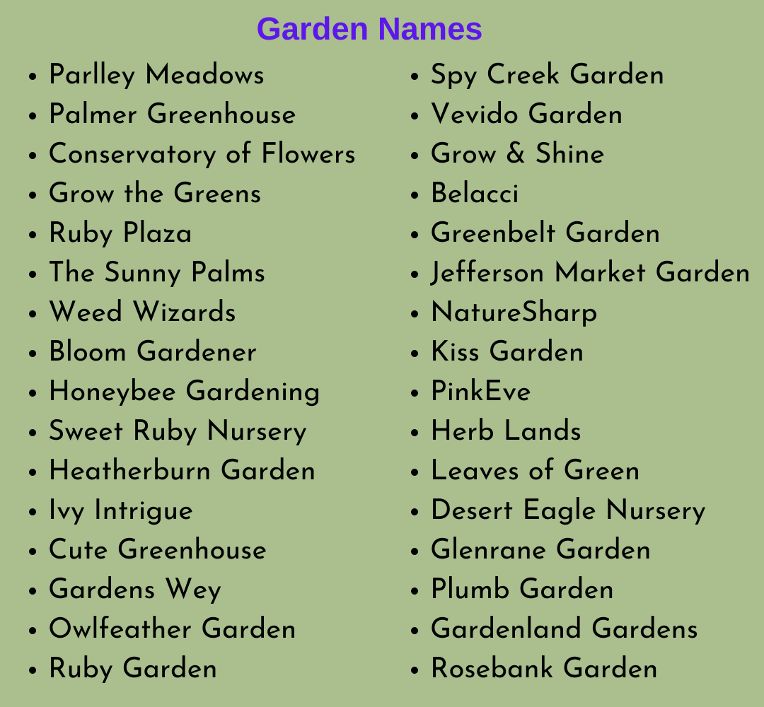 Garden Names