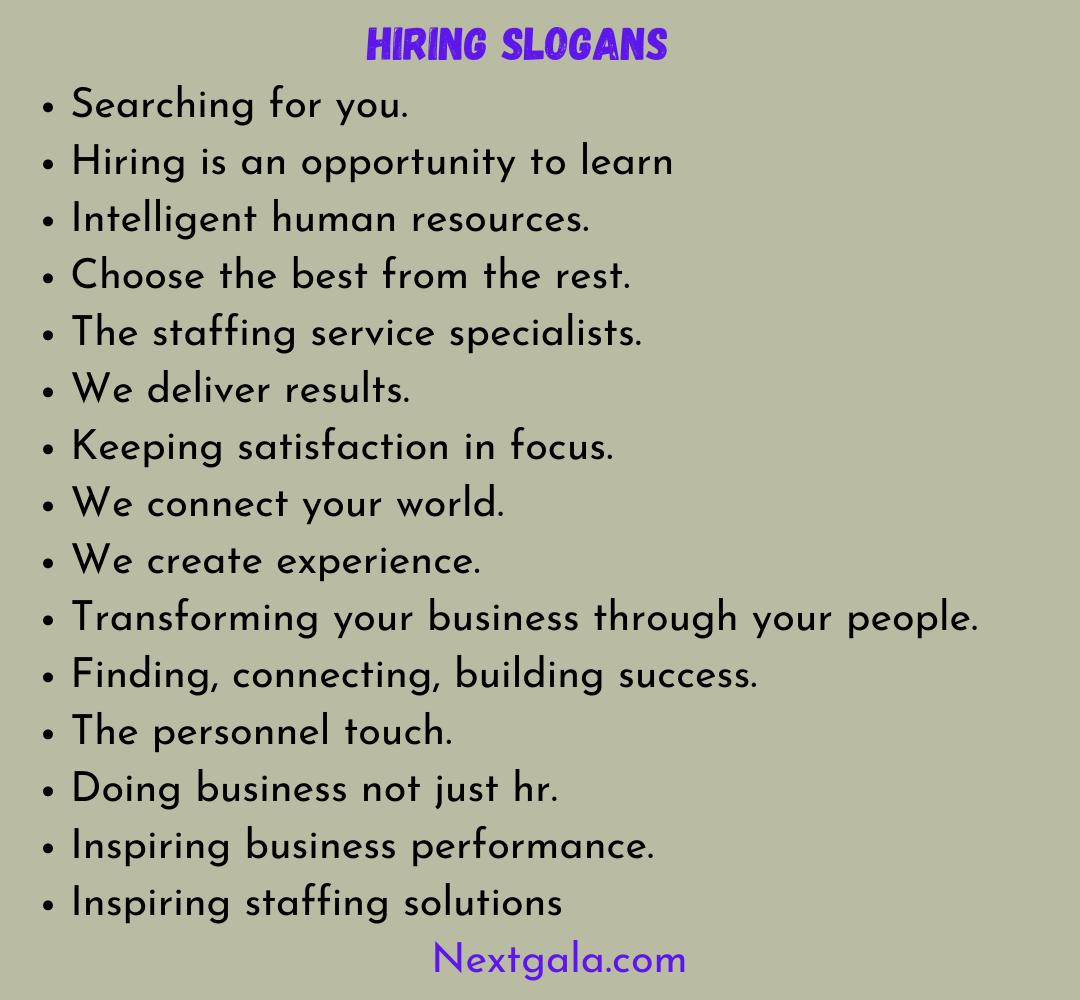 Hiring Slogans