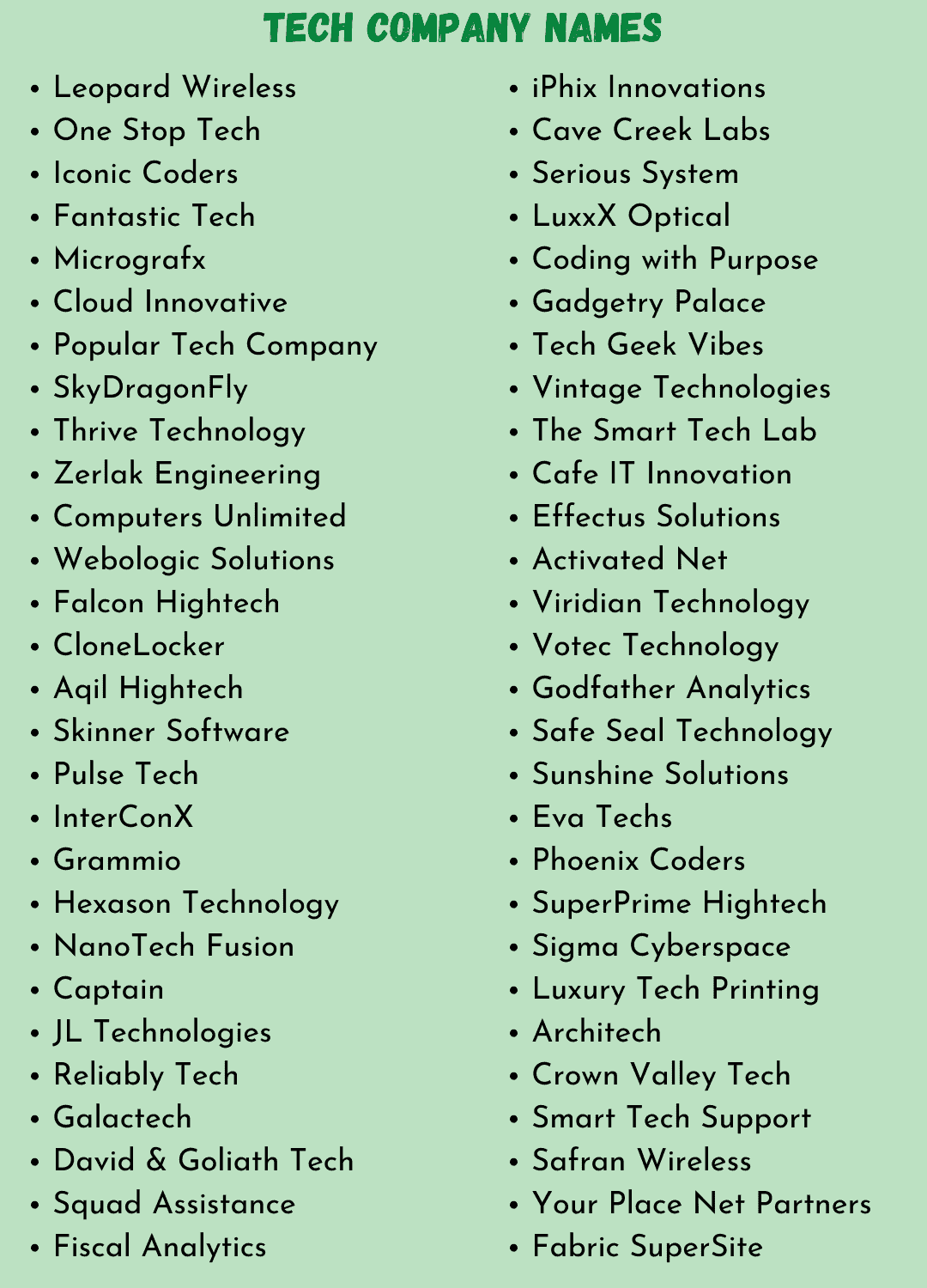 Tech Company Names