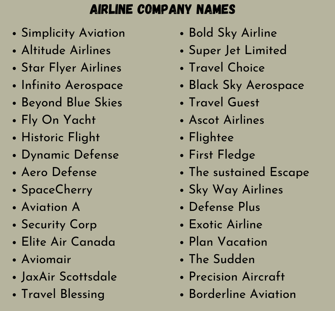 Airline Company Names