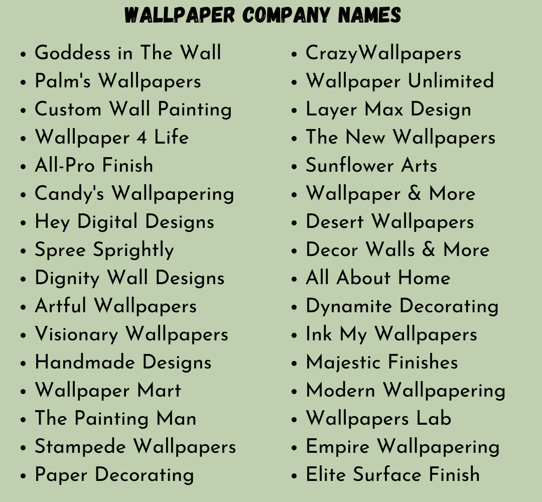 Wallpaper Company Names