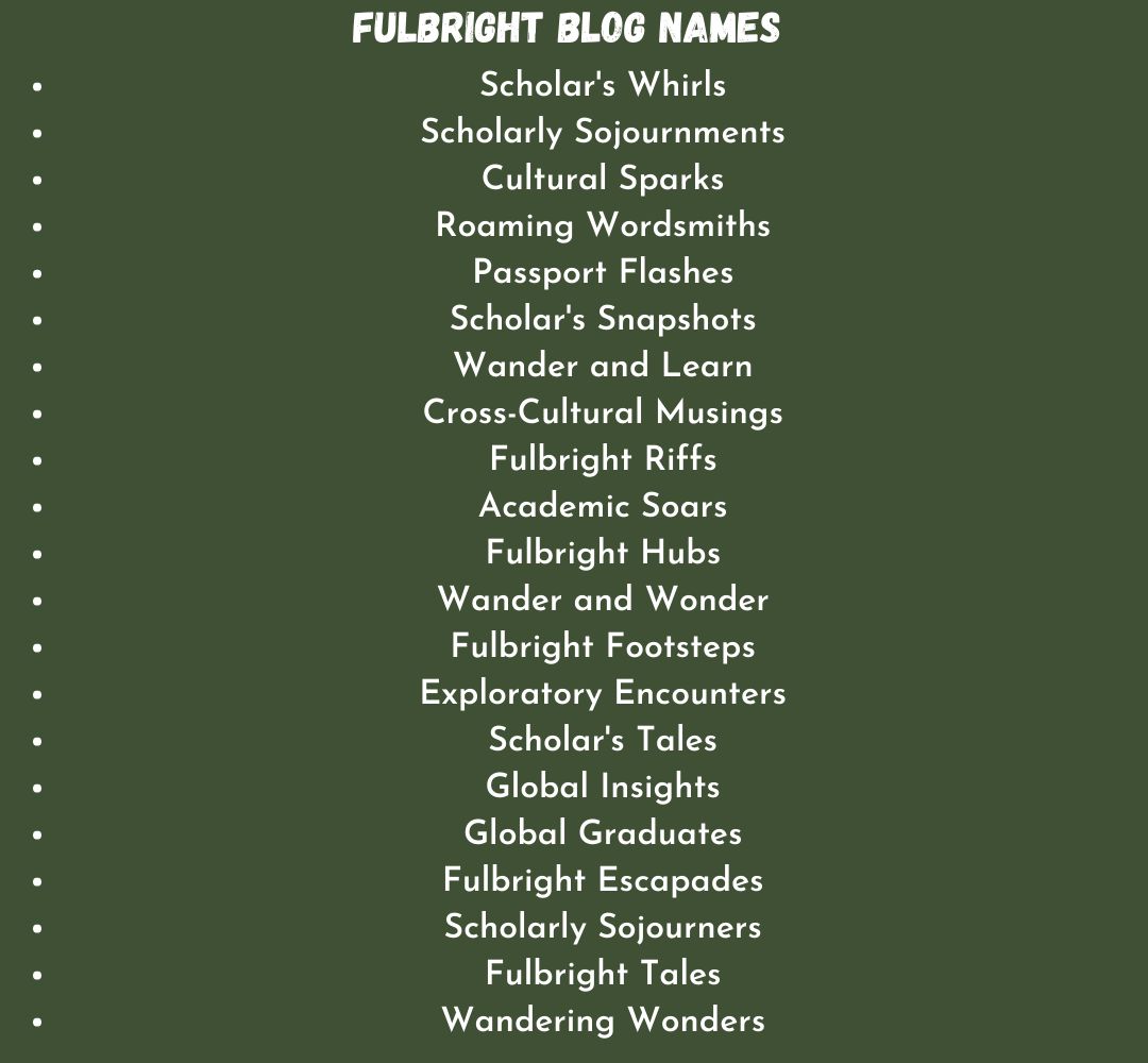 Fulbright Blog Names
